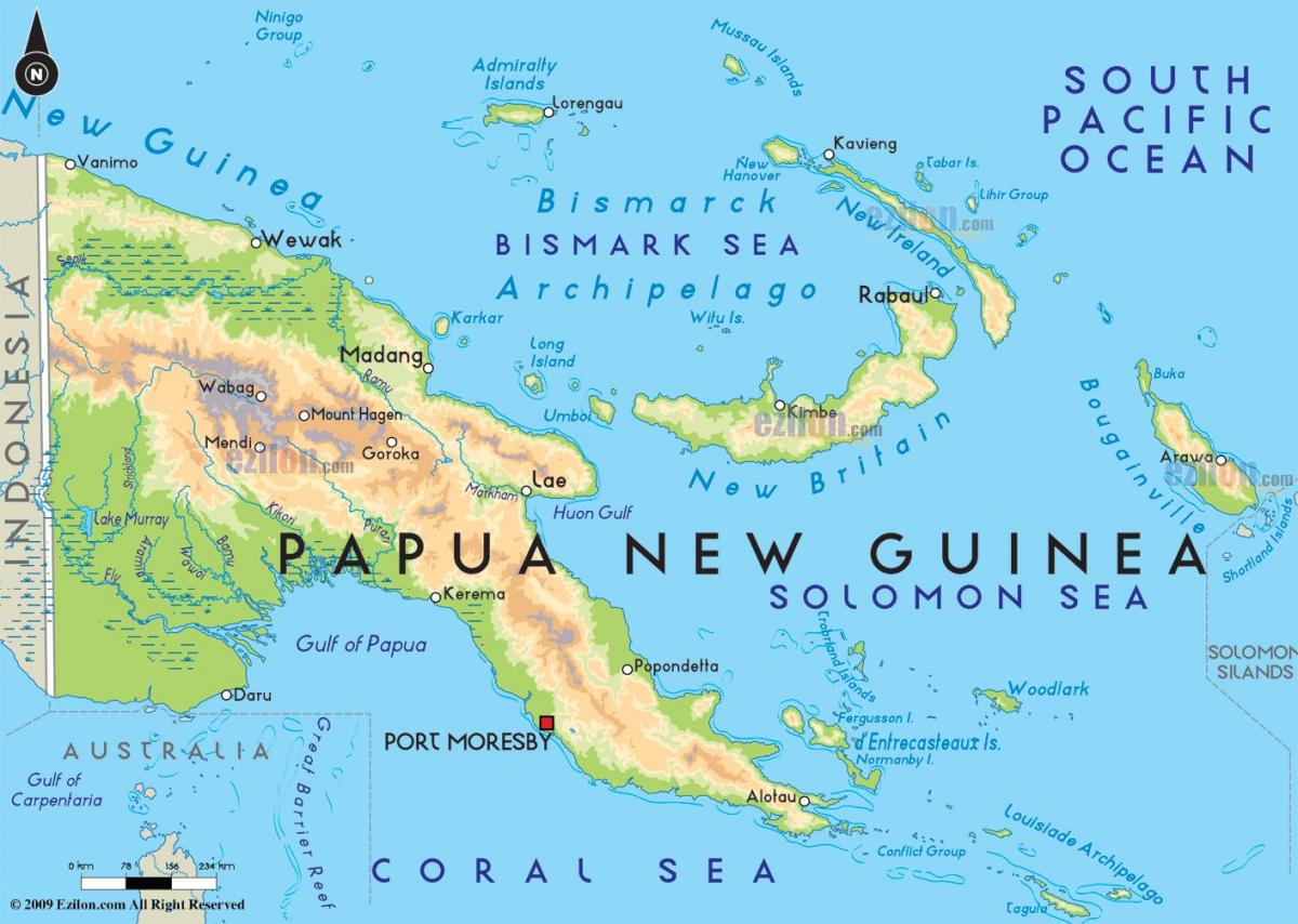 քարտեզ պորտ-морсби Պապուա Նոր Գվինեա