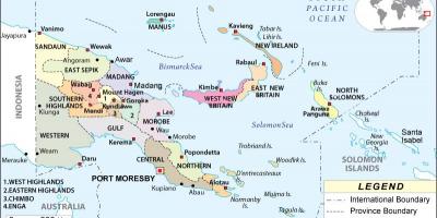 Քարտեզ Պապուա-Նոր Գվինեայի նահանգում