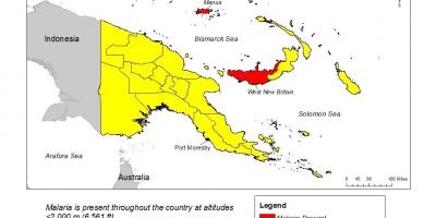 Քարտեզ ' Պապուա-Նոր Գվինեայի մալարիան