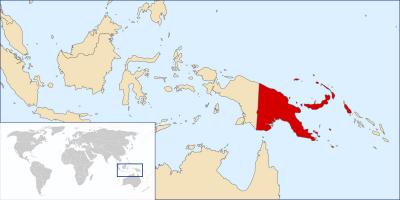 Պապուա Նոր Գվինեա գտնվելու վայրը քարտեզի վրա