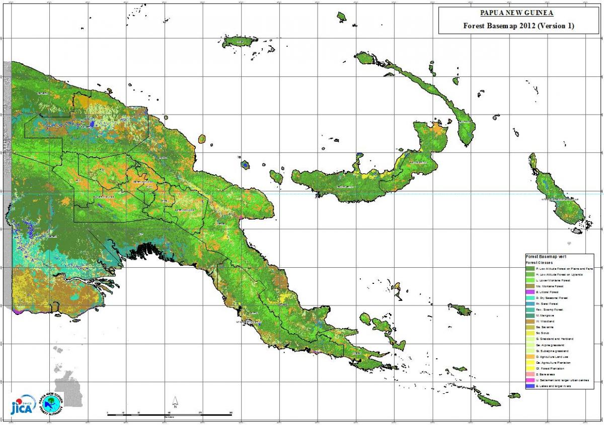 քարտեզ Պապուա Նոր Գվինեա կլիման